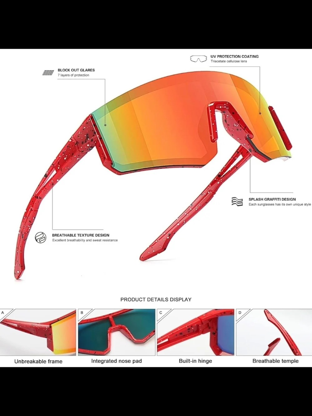 SEKKAF Youth Baseball Sunglasses for Boys Girls Age 6-12 Softball Cycling Sports